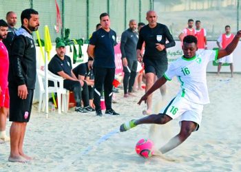 منتخب الشاطئية يتعادل مع البحرين