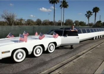 مهبط مروحيات وجاكوزي وميني غولف.. شاهد أطول سيارة في العالم!